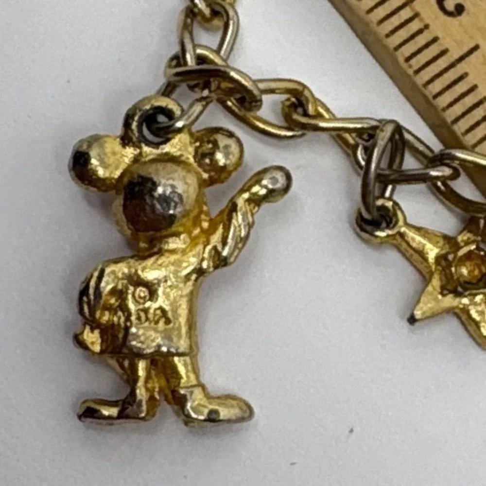 1970/1980s Disney Mickey‎ Mouse Charm Bracelet Walt Disney Souvenir Disneyland